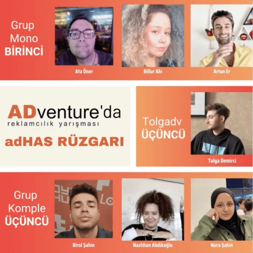 Boğaziçi Üniversitesi öğrencilerinin düzenlediği ADventure reklamcılık yarışmasında öğrencilerimiz birincilik ve 2 grubumuz üçüncülüğü paylaşarak 3 ödülle döndüdü.